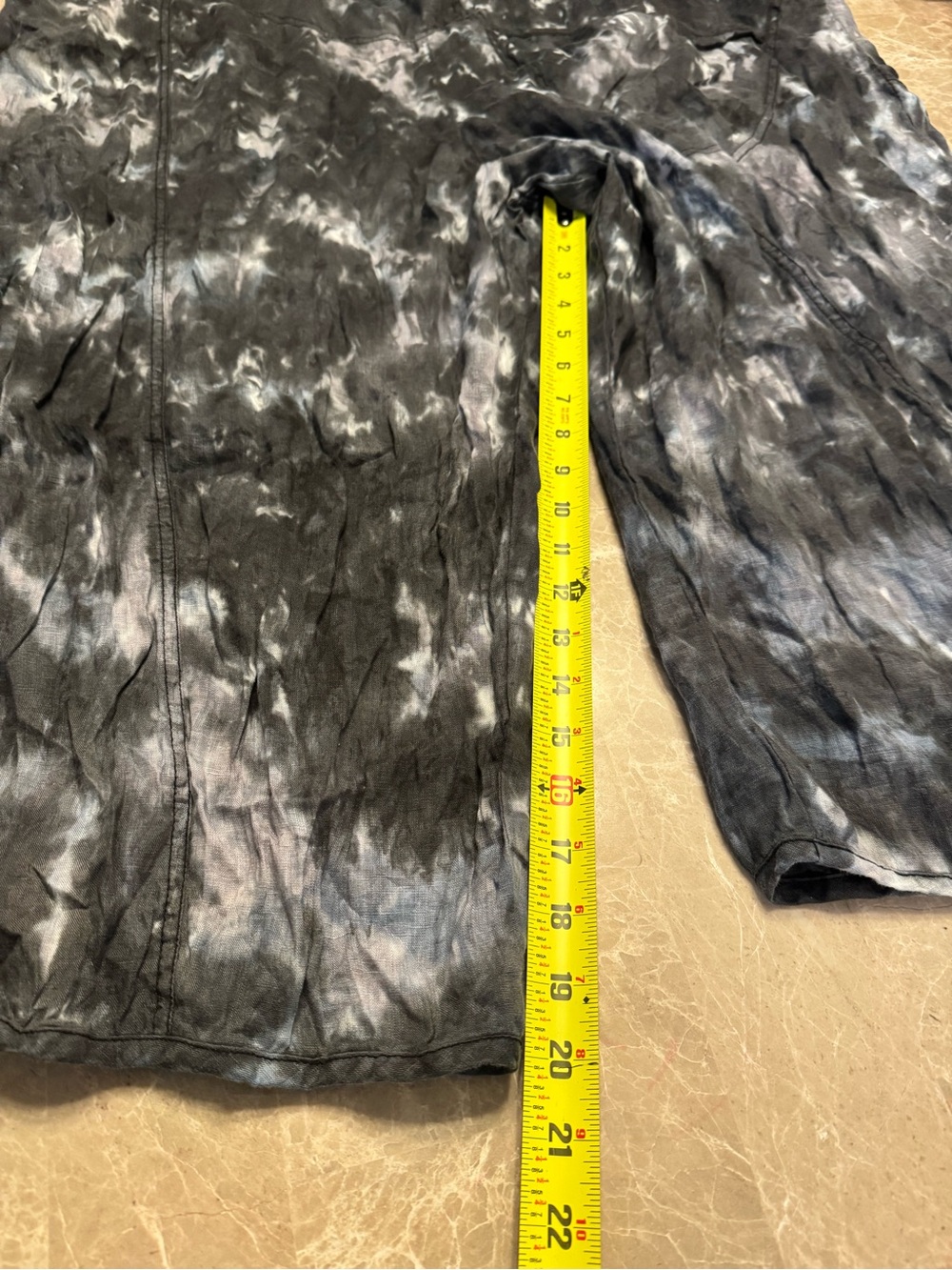 Cynthia Ashby Womens Emen Overall 100% Linen Thunder Tie Dye Size XL - Picture 12 of 16